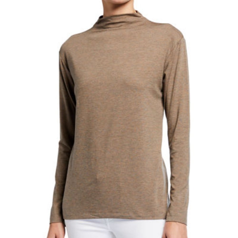 NWT Joan Vass Mock-Neck Long Sleeve Top